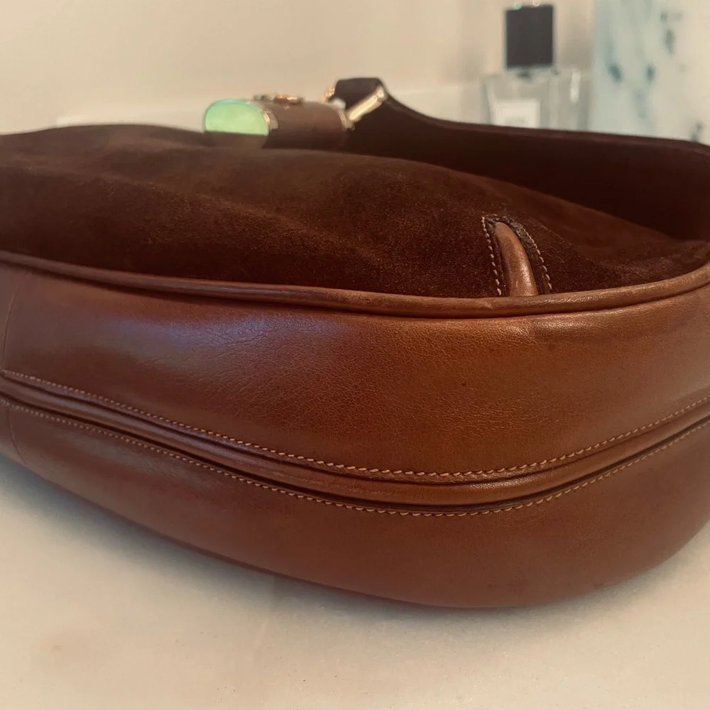 ❌SOLD❌ Authentic Gucci Bolso de hombro Brown Suede and Bamboo Vintage Bag - Picture 12 of 14